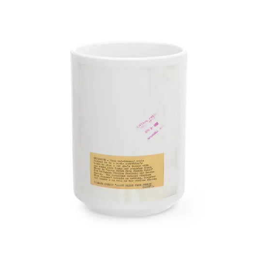 Adele Jergens #270 - 7x9 Vintage B&W Upper Body Glamour Photo from 4-2-52_1 (Vintage Female Icon) White Coffee Mug 15oz - Go Mug Yourself