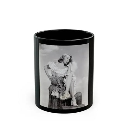 Adele Jergens #271 - 7x9 Vintage B&W Full Body Sandal Heel Clads, Feet & Leggy Photo from 4-2-52 (Vintage Female Icon) Black Coffee Mug 11oz - Go Mug Yourself
