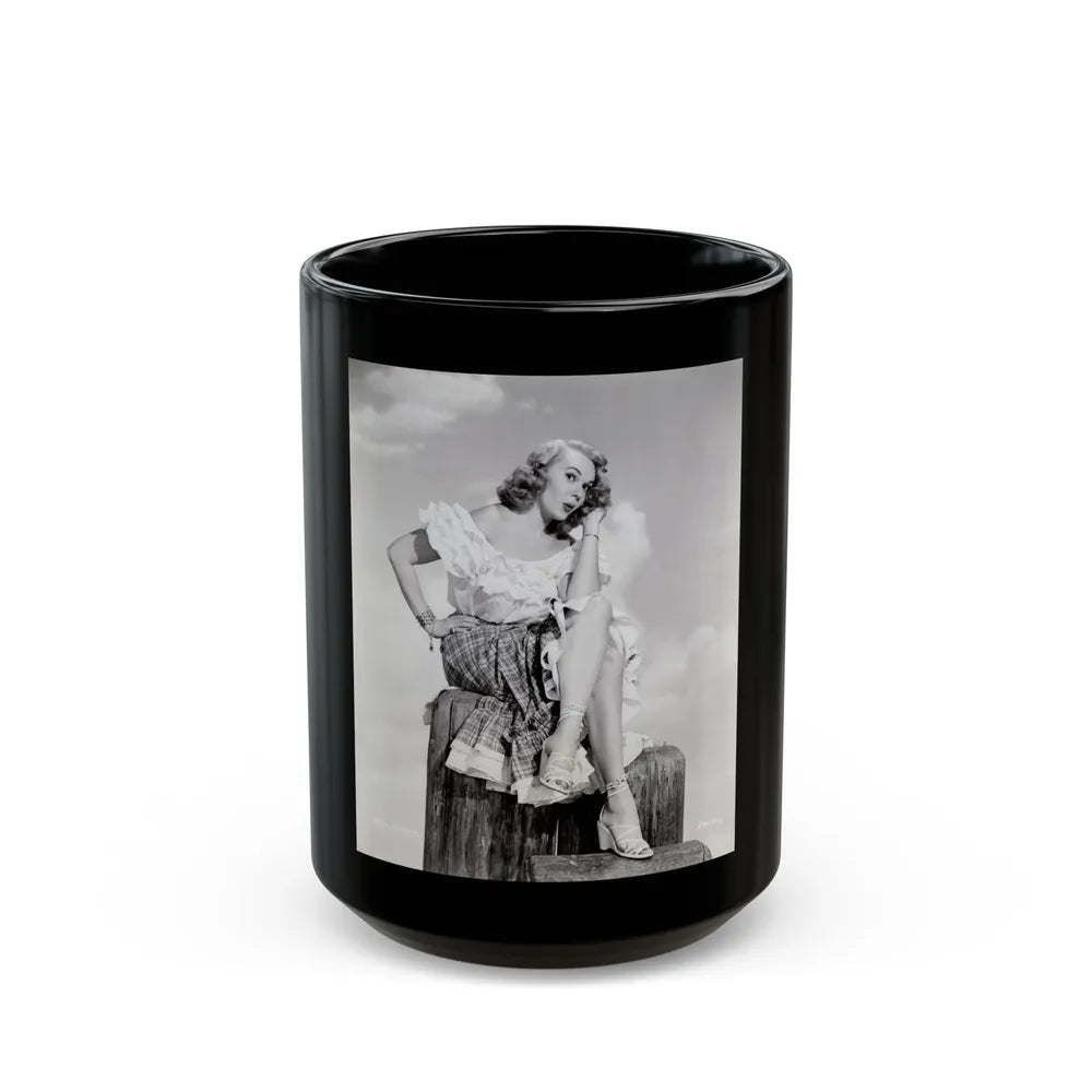 Adele Jergens #271 - 7x9 Vintage B&W Full Body Sandal Heel Clads, Feet & Leggy Photo from 4-2-52 (Vintage Female Icon) Black Coffee Mug-15oz-Go Mug Yourself