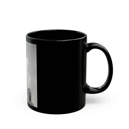 Adele Jergens #271 - 7x9 Vintage B&W Full Body Sandal Heel Clads, Feet & Leggy Photo from 4-2-52 (Vintage Female Icon) Black Coffee Mug - Go Mug Yourself