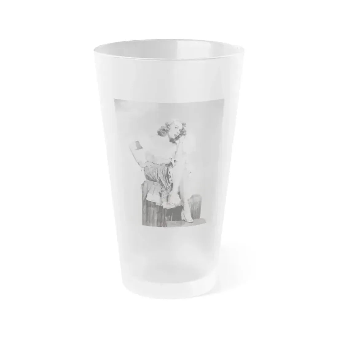 Adele Jergens #271 - 7x9 Vintage B&W Full Body Sandal Heel Clads, Feet & Leggy Photo from 4-2-52 (Vintage Female Icon) Frosted Pint Glass 16oz 16oz Frosted - Go Mug Yourself