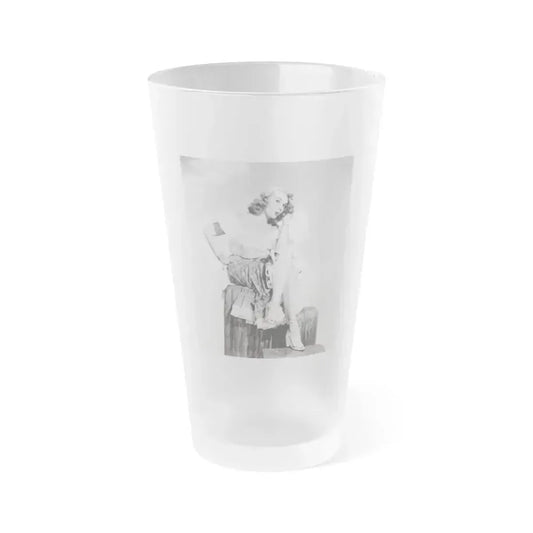 Adele Jergens #271 - 7x9 Vintage B&W Full Body Sandal Heel Clads, Feet & Leggy Photo from 4-2-52 (Vintage Female Icon) Frosted Pint Glass 16oz 16oz Frosted - Go Mug Yourself