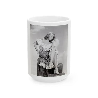 Adele Jergens #271 - 7x9 Vintage B&W Full Body Sandal Heel Clads, Feet & Leggy Photo from 4-2-52 (Vintage Female Icon) White Coffee Mug 15oz - Go Mug Yourself