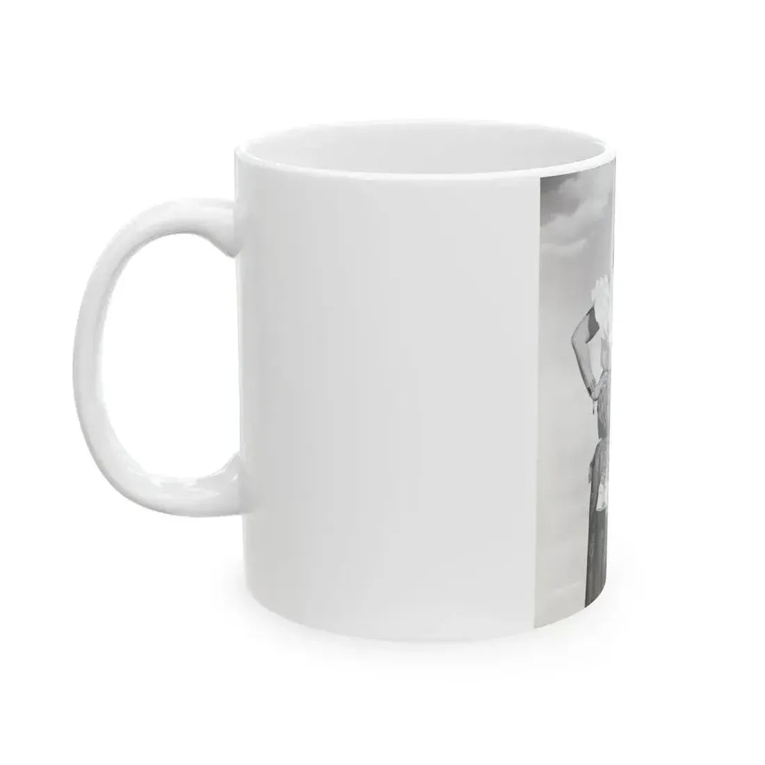 Adele Jergens #271 - 7x9 Vintage B&W Full Body Sandal Heel Clads, Feet & Leggy Photo from 4-2-52 (Vintage Female Icon) White Coffee Mug - Go Mug Yourself