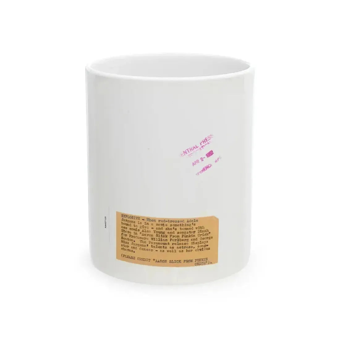 Adele Jergens #271 - 7x9 Vintage B&W Full Body Sandal Heel Clads, Feet & Leggy Photo from 4-2-52_1 (Vintage Female Icon) White Coffee Mug 11oz - Go Mug Yourself