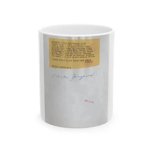 Adele Jergens #272 - 7x9 Vintage B&W Full Body Sandal Heel Clads, Feet & Leggy Photo from 4-24-52 (Vintage Female Icon) White Coffee Mug 11oz - Go Mug Yourself