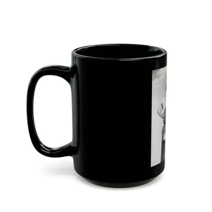 Adele Jergens #272 - 7x9 Vintage B&W Full Body Sandal Heel Clads, Feet & Leggy Photo from 4-24-52_1 (Vintage Female Icon) Black Coffee Mug - Go Mug Yourself