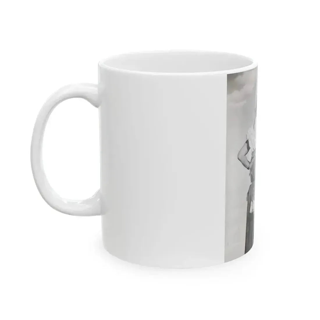 Adele Jergens #272 - 7x9 Vintage B&W Full Body Sandal Heel Clads, Feet & Leggy Photo from 4-24-52_1 (Vintage Female Icon) White Coffee Mug - Go Mug Yourself