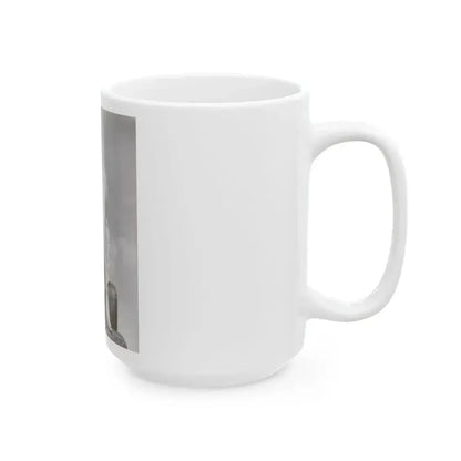 Adele Jergens #272 - 7x9 Vintage B&W Full Body Sandal Heel Clads, Feet & Leggy Photo from 4-24-52_1 (Vintage Female Icon) White Coffee Mug - Go Mug Yourself