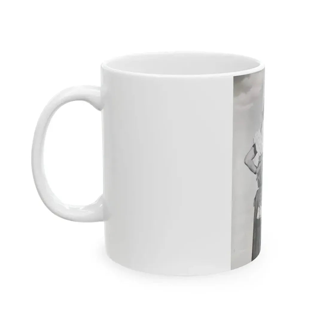 Adele Jergens #272 - 7x9 Vintage B&W Full Body Sandal Heel Clads, Feet & Leggy Photo from 4-24-52_1 (Vintage Female Icon) White Coffee Mug - Go Mug Yourself