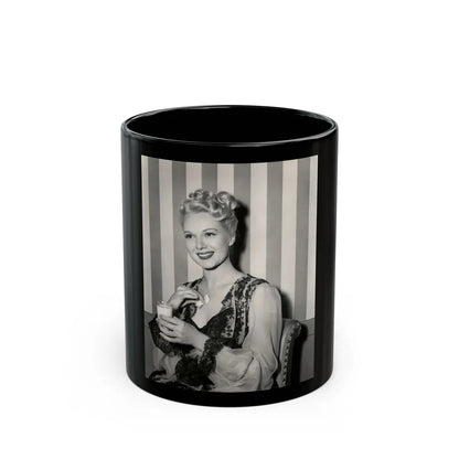 Adele Jergens #274 (Vintage Female Icon) Black Coffee Mug-11oz-Go Mug Yourself