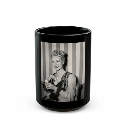 Adele Jergens #274 (Vintage Female Icon) Black Coffee Mug-15oz-Go Mug Yourself