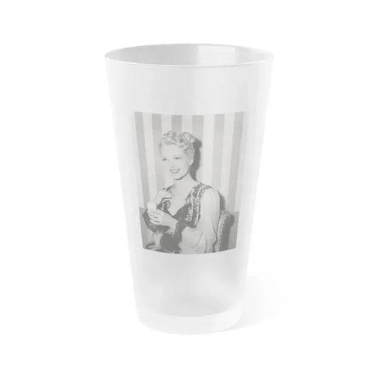 Adele Jergens #274 (Vintage Female Icon) Frosted Pint Glass 16oz 16oz Frosted - Go Mug Yourself