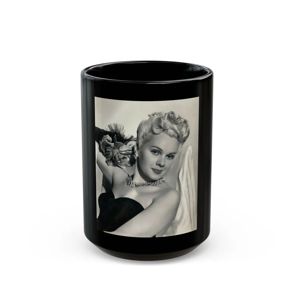 Adele Jergens #276 (Vintage Female Icon) Black Coffee Mug-15oz-Go Mug Yourself