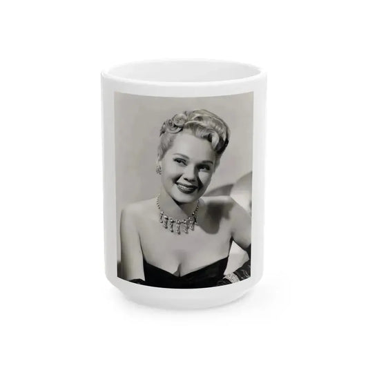 Adele Jergens #279 (Vintage Female Icon) White Coffee Mug 15oz - Go Mug Yourself