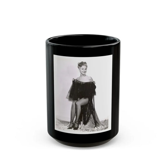 Adele Jergens #28 (Vintage Female Icon) Black Coffee Mug-15oz-Go Mug Yourself