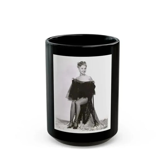 Adele Jergens #28 (Vintage Female Icon) Black Coffee Mug 15oz - Go Mug Yourself