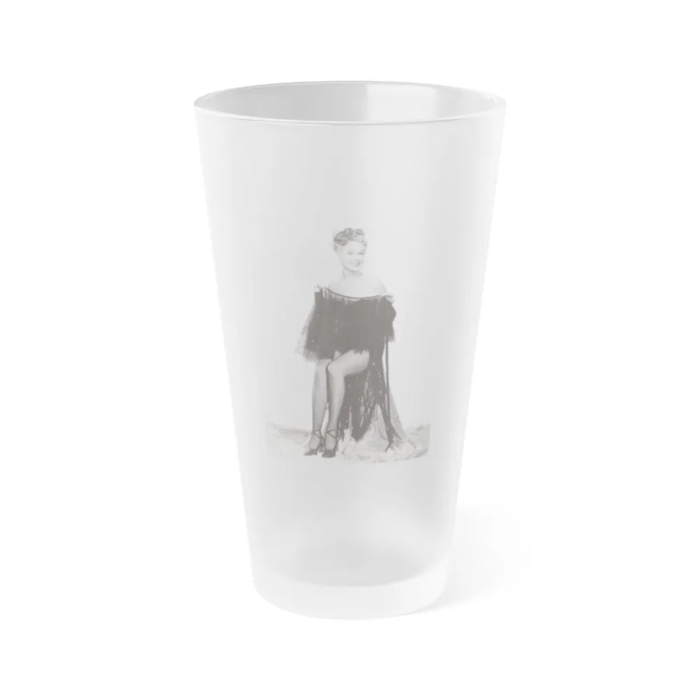 Adele Jergens #28 (Vintage Female Icon) Frosted Pint Glass 16oz-16oz-Frosted-Go Mug Yourself