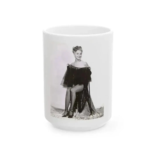 Adele Jergens #28 (Vintage Female Icon) White Coffee Mug 15oz - Go Mug Yourself