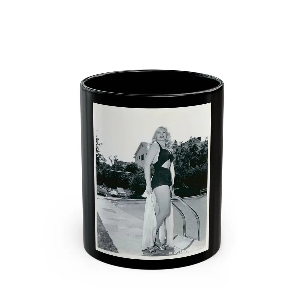 Adele Jergens #281 (Vintage Female Icon) Black Coffee Mug-11oz-Go Mug Yourself