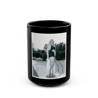 Adele Jergens #281 (Vintage Female Icon) Black Coffee Mug-15oz-Go Mug Yourself