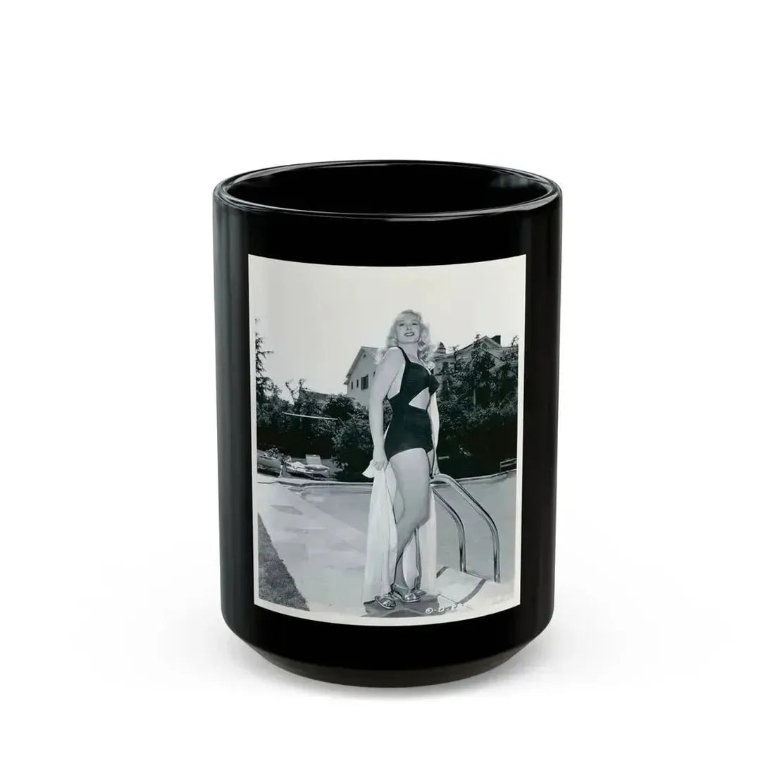 Adele Jergens #281 (Vintage Female Icon) Black Coffee Mug 15oz - Go Mug Yourself