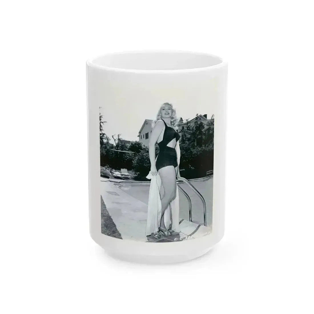 Adele Jergens #281 (Vintage Female Icon) White Coffee Mug 15oz - Go Mug Yourself