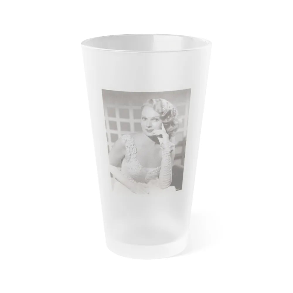 Adele Jergens #282 - 8x10 Vintage B&W Upper Body Glamour Photo from 8-8-50 (Vintage Female Icon) Frosted Pint Glass 16oz-16oz-Frosted-Go Mug Yourself