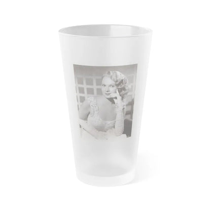 Adele Jergens #282 - 8x10 Vintage B&W Upper Body Glamour Photo from 8-8-50 (Vintage Female Icon) Frosted Pint Glass 16oz-16oz-Frosted-Go Mug Yourself