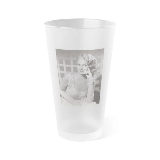 Adele Jergens #282 - 8x10 Vintage B&W Upper Body Glamour Photo from 8-8-50 (Vintage Female Icon) Frosted Pint Glass 16oz-16oz-Frosted-Go Mug Yourself