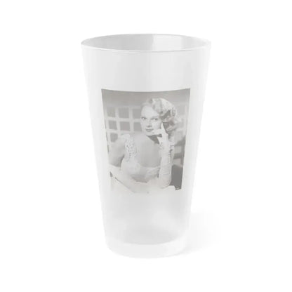 Adele Jergens #282 - 8x10 Vintage B&W Upper Body Glamour Photo from 8-8-50 (Vintage Female Icon) Frosted Pint Glass 16oz 16oz Frosted - Go Mug Yourself