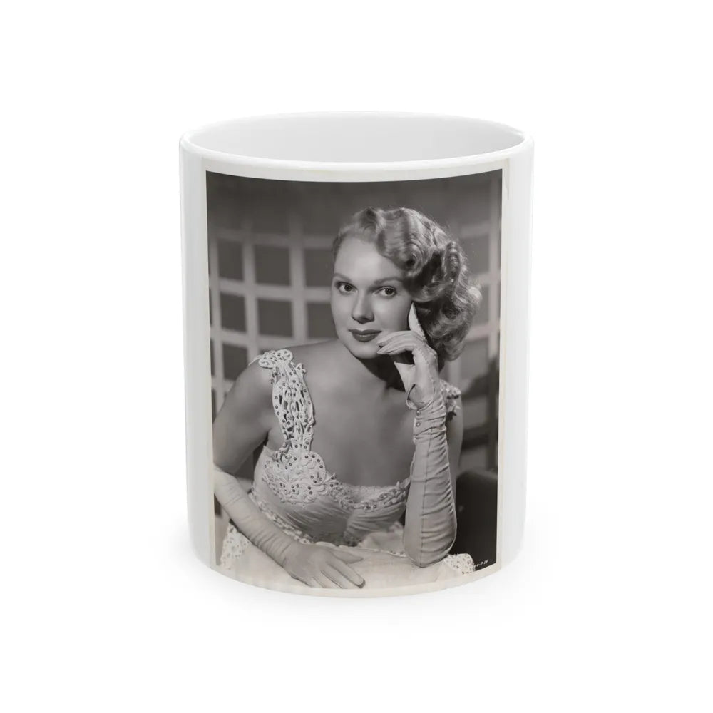 Adele Jergens #282 - 8x10 Vintage B&W Upper Body Glamour Photo from 8-8-50 (Vintage Female Icon) White Coffee Mug-11oz-Go Mug Yourself