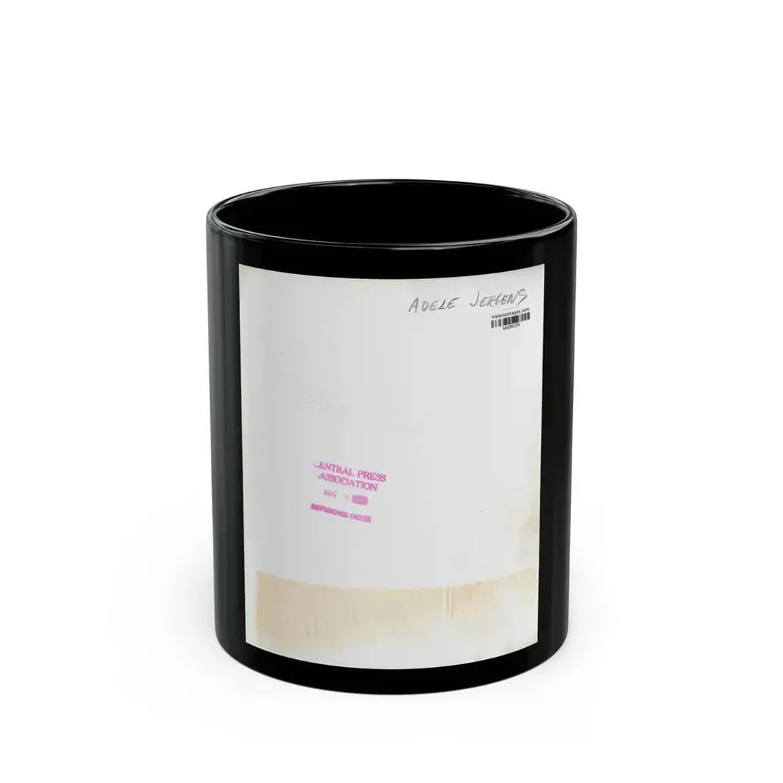 Adele Jergens #282 - 8x10 Vintage B&W Upper Body Glamour Photo from 8-8-50_1 (Vintage Female Icon) Black Coffee Mug 11oz - Go Mug Yourself