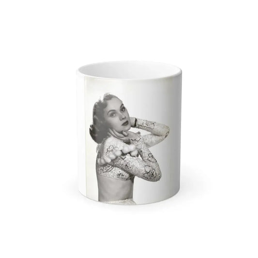 Adele Jergens #285 - 8x10 Vinatge B&W Waist to Head Glamour Photo Showgirl to Chorus Girl from 7-10-38 (Vintage Female Icon) Color Changing Coffee Mug 11oz - Go Mug Yourself