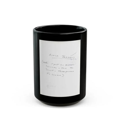 Adele Jergens #285 - 8x10 Vinatge B&W Waist to Head  Glamour Photo Showgirl to Chorus Girl from 7-10-38_1 (Vintage Female Icon) Black Coffee Mug 15oz - Go Mug Yourself