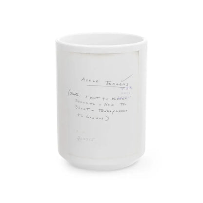 Adele Jergens #285 - 8x10 Vinatge B&W Waist to Head  Glamour Photo Showgirl to Chorus Girl from 7-10-38_1 (Vintage Female Icon) White Coffee Mug 15oz - Go Mug Yourself