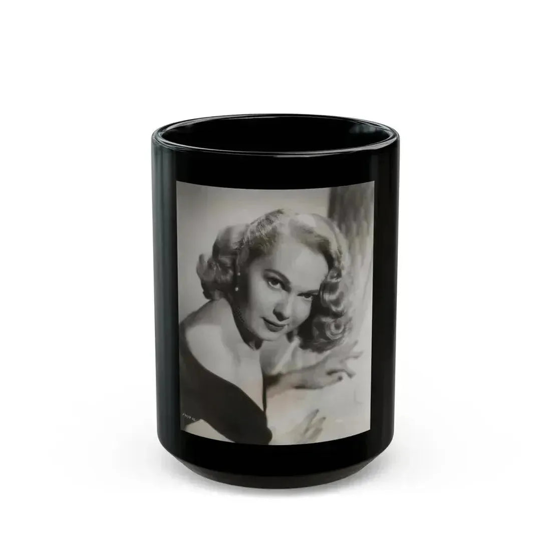 Adele Jergens #286 - 8x10 Vinatge B&W Shoulder to Head  Glamour Portrait Photo from 1952 (Vintage Female Icon) Black Coffee Mug 15oz - Go Mug Yourself