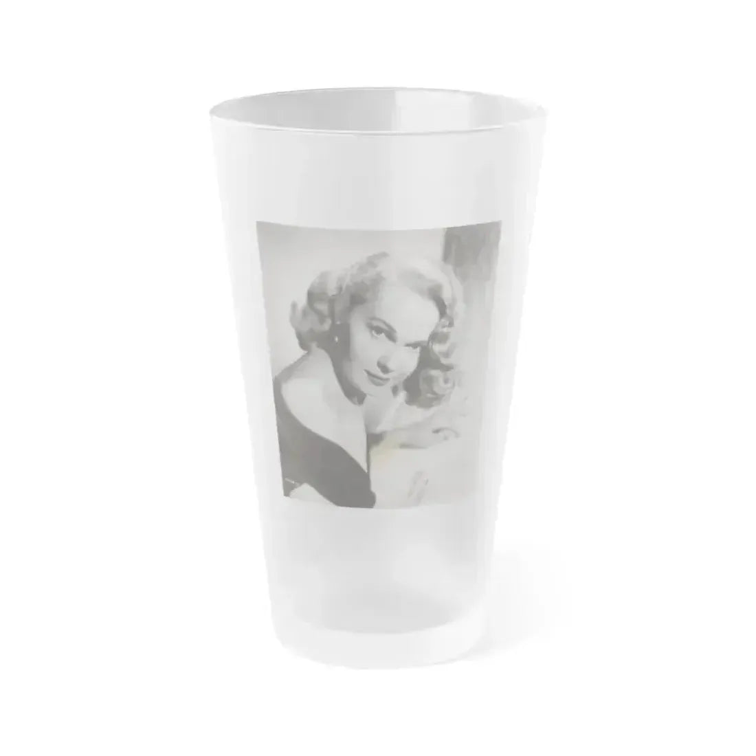 Adele Jergens #286 - 8x10 Vinatge B&W Shoulder to Head  Glamour Portrait Photo from 1952 (Vintage Female Icon) Frosted Pint Glass 16oz 16oz Frosted - Go Mug Yourself
