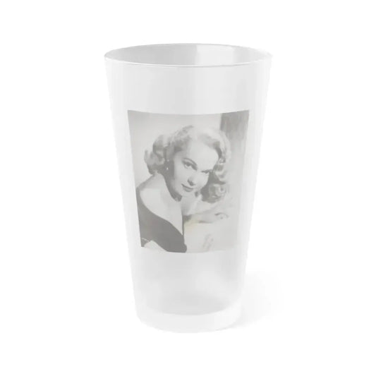 Adele Jergens #286 - 8x10 Vinatge B&W Shoulder to Head  Glamour Portrait Photo from 1952 (Vintage Female Icon) Frosted Pint Glass 16oz 16oz Frosted - Go Mug Yourself
