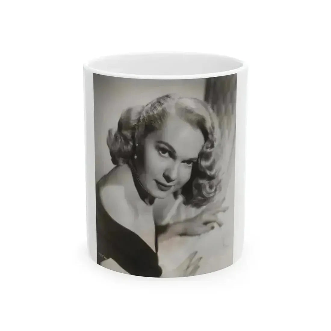 Adele Jergens #286 - 8x10 Vinatge B&W Shoulder to Head  Glamour Portrait Photo from 1952 (Vintage Female Icon) White Coffee Mug 11oz - Go Mug Yourself