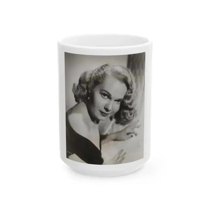Adele Jergens #286 - 8x10 Vinatge B&W Shoulder to Head  Glamour Portrait Photo from 1952 (Vintage Female Icon) White Coffee Mug 15oz - Go Mug Yourself