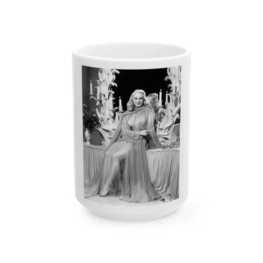 Adele Jergens #287 (Vintage Female Icon) White Coffee Mug 15oz - Go Mug Yourself