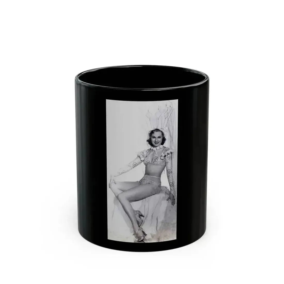 Adele Jergens #33 - Very Early 30's Era Photo (Vintage Female Icon) Black Coffee Mug 11oz - Go Mug Yourself