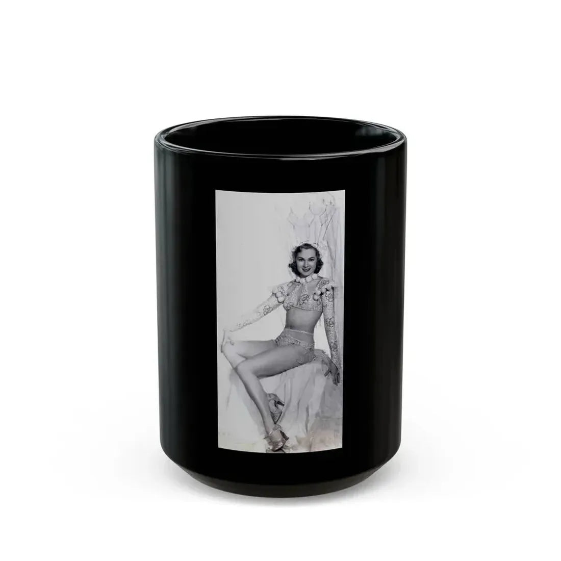 Adele Jergens #33 - Very Early 30's Era Photo (Vintage Female Icon) Black Coffee Mug 15oz - Go Mug Yourself