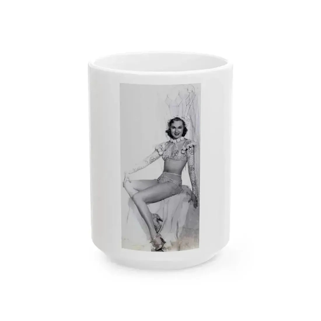 Adele Jergens #33 - Very Early 30's Era Photo (Vintage Female Icon) White Coffee Mug 15oz - Go Mug Yourself