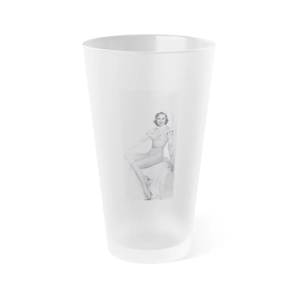 Adele Jergens #33 - Very Early 30's Era Photo (Vintage Female Icon) Frosted Pint Glass 16oz-16oz-Frosted-Go Mug Yourself