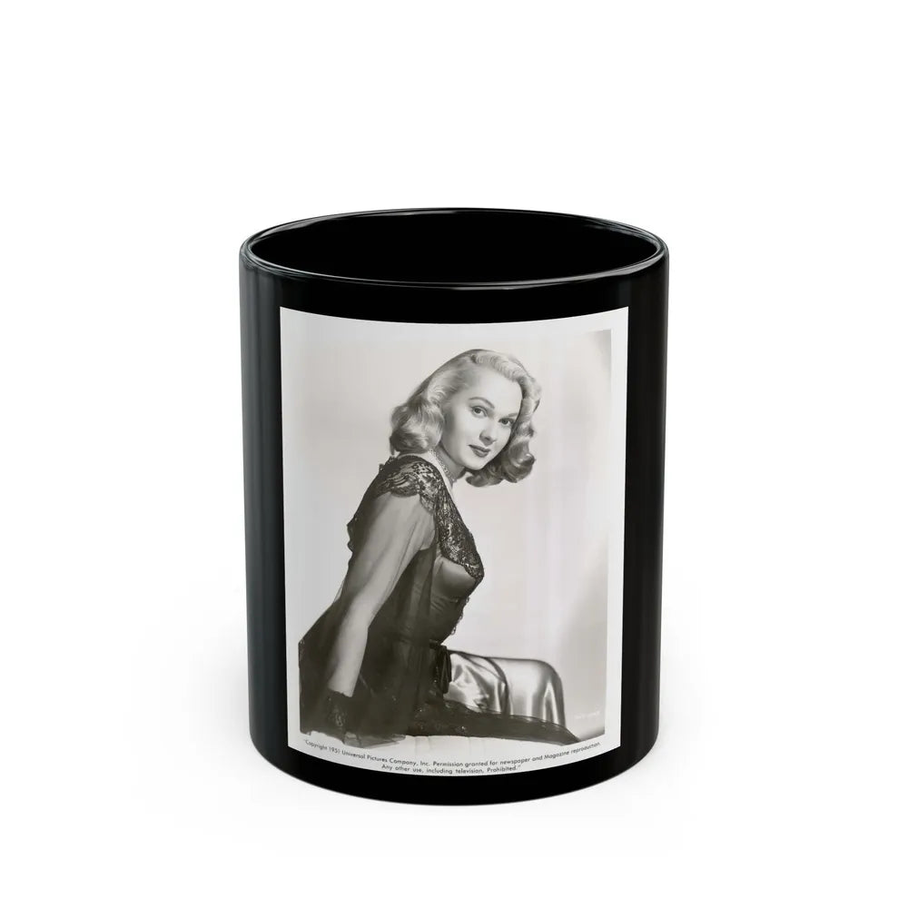 Adele Jergens #37 (Vintage Female Icon) Black Coffee Mug-11oz-Go Mug Yourself