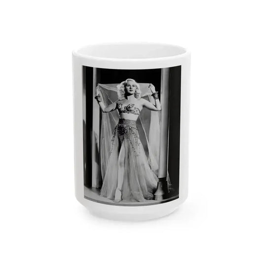 Adele Jergens #40 (Vintage Female Icon) White Coffee Mug 15oz - Go Mug Yourself