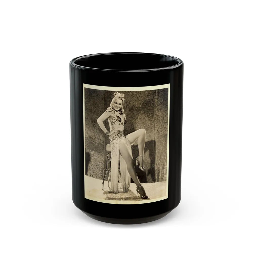 Adele Jergens #42 (Vintage Female Icon) Black Coffee Mug-15oz-Go Mug Yourself