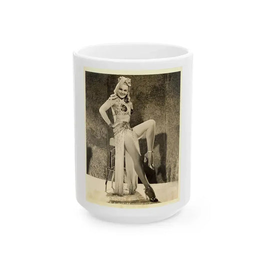 Adele Jergens #42 (Vintage Female Icon) White Coffee Mug 15oz - Go Mug Yourself